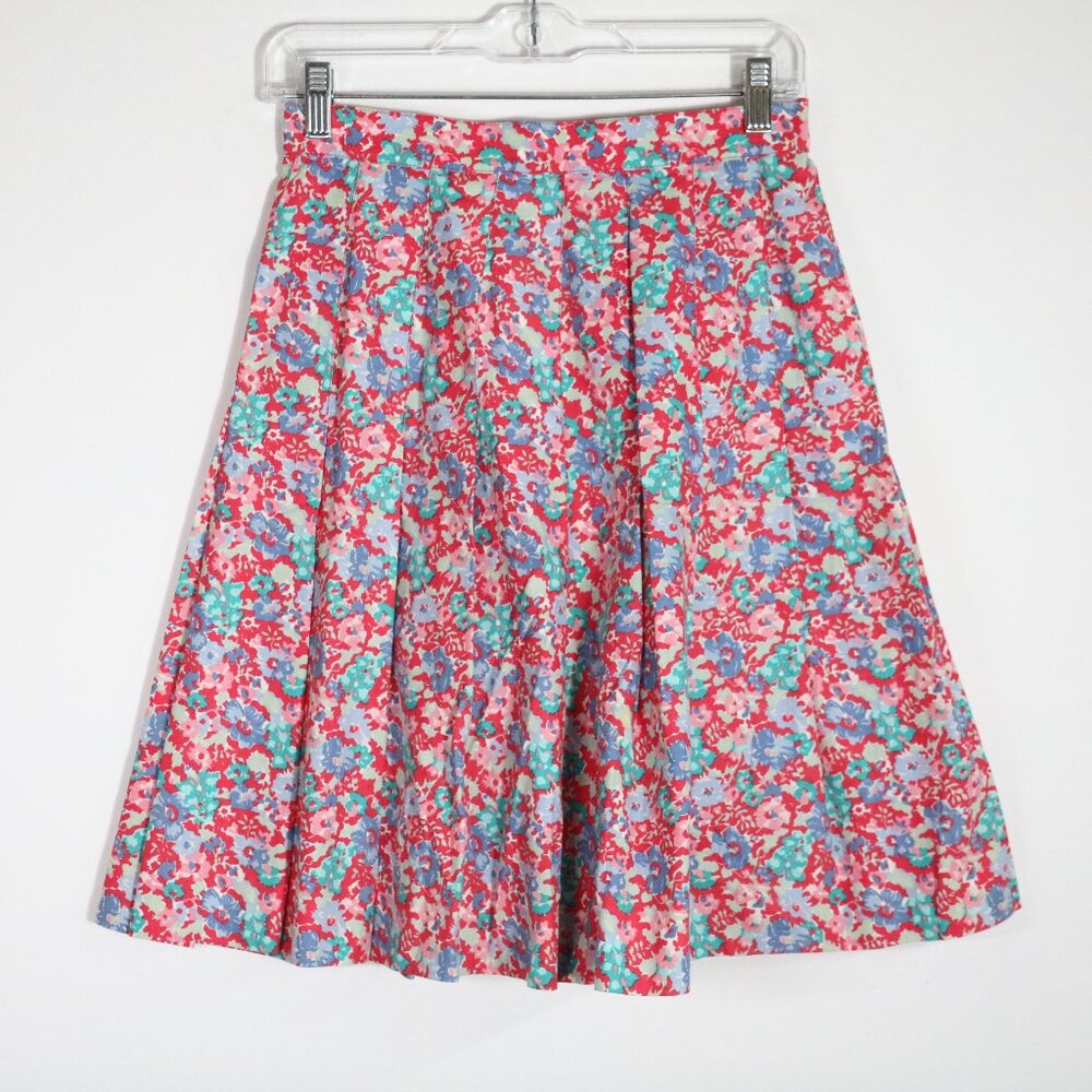 Laura Ashley Floral Pleated Skirt Vintage 10 Modern 4 Cottagecore Prairie 90s